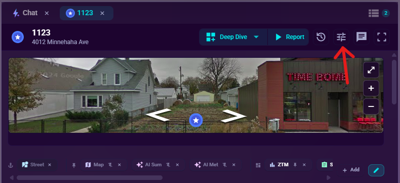 The Edit attributes button in the Location Analytics panel header