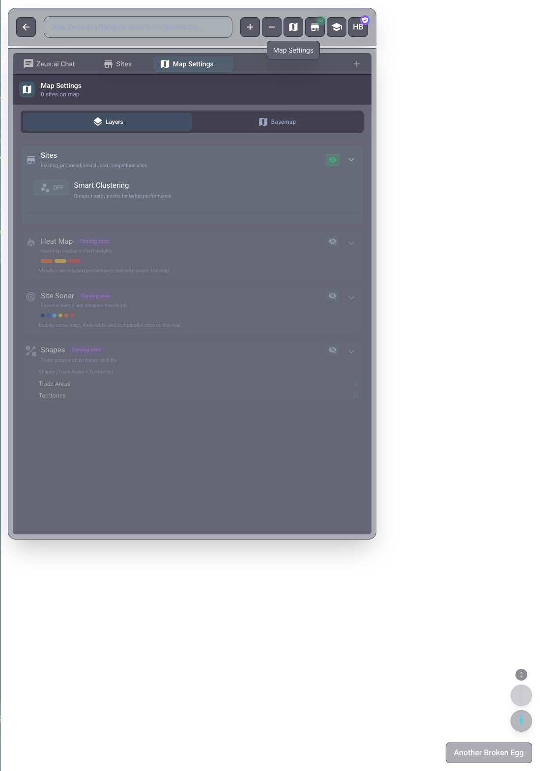 Expanded mobile workspace with the Layers tab open